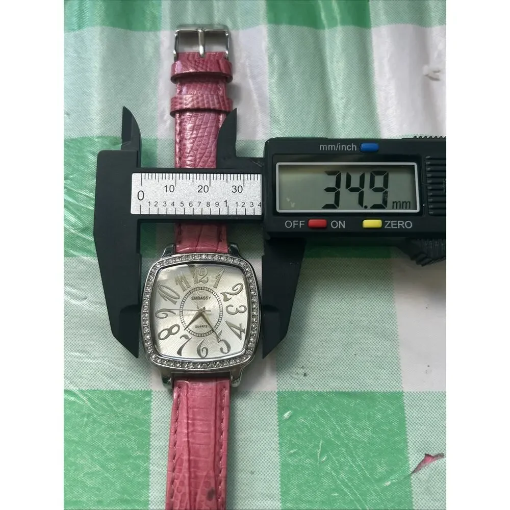 Embassy By Gruen Silver Tone Pink Band Women’s Quartz Watch